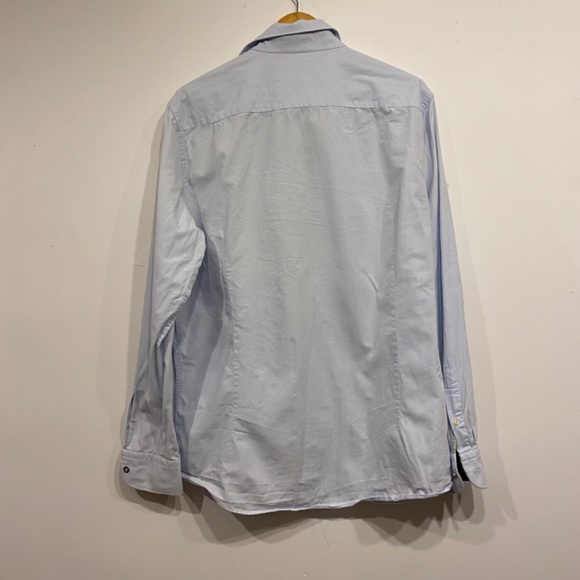 Massimo Dutti Light Blue Collared Long Sleeve Button Down Top Size XL - Picture 4 of 4